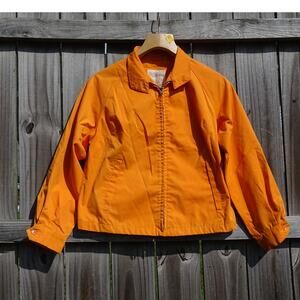 True Vtg Beau Jac Original Orange Jacket Lightweight Fall M Retro 70s Outerwear